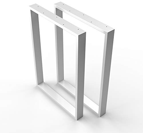 sossai® Design Gambe per tavolo in acciaio | Set di 2 | struttura tavolo | larghezza 60 cm x altezza 72 cm | TKK1 | colore: bianca