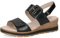 CAPRICE Damen Sandalen mit Absatz aus Leder mit Fußbett, Schwarz (Black Softnap.), 42 EU