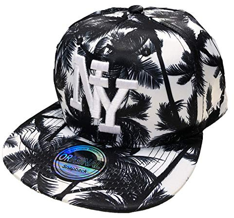 J26 - NY - Casquette de Baseball pour enfant - Fermeture Snapback, Schwarz Weiß, Taille unique