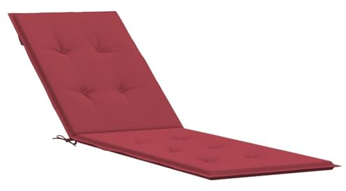 vidaXL Solsängsdyna vinröd (75+105) x50x4 cm