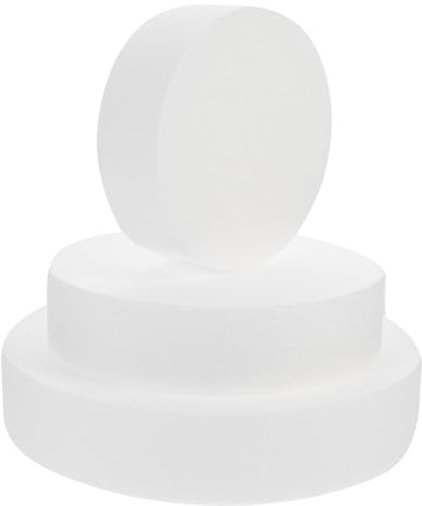 3 Stücke Styropor Torten Rund Form Styroporscheiben 3 Stöckig Cake Tortenrohling Kuchen für Hochzeit Geburtstagstorte DIY Basteln Handwerk