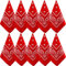 NACHLYNN 10 Stück Paisley-Bandanas, verschiedene Bandanas, Cowboy-Stirnbänder aus Polyester, quadratischer Schal, Kopfbedeckung (10, Rot)