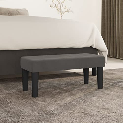 Xichuzi Banco de Terciopelo Gris Oscuro 70x30x30 cm, Banco Recibidor, Banco Comedor, Bancos para Cocina, Banco Vestuario, Mueble Camper