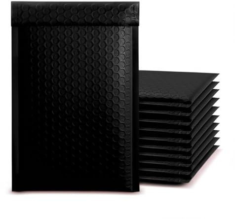 Chovbe 30Pcs Bubble Mailers, Self-Seal Padded Envelopes 13x18cm, Poly Mailing Bags for Shipping & Packaging, Black