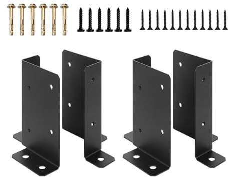 Soporte de poste | Kit de soportes de base de poste de pérgola de madera, soporte resistente de 4 piezas para valla, barandilla, cenador, porche, patio, buzón, pérgola