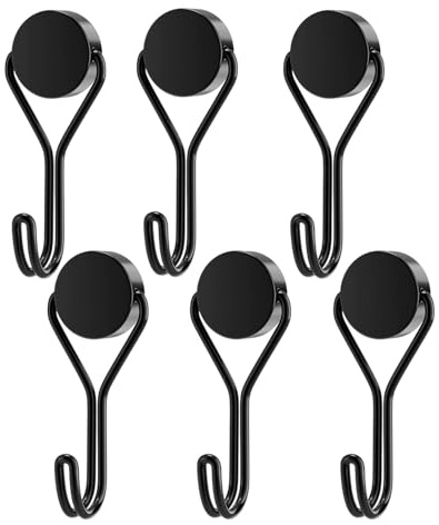 JUKOTA 6Pcs Crochets Magnétiques, crochet aimanté puissant, aimants frigo, Avec boîte en plastique,pour Cuisine, Gadgets, Chambre à Coucher, Casiers, Bureau, Réfrigérateurs, Lumières Décoratives