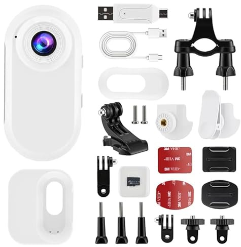 Mini Action Cam 1080P Bodycam con Vano Batteria e Scheda SD da 128 GB Videocamera da Casco per Moto Bicicletta e Sport Videocamera Portatile Impermeabile Registrazione in Loop Lettore di Schede OTG