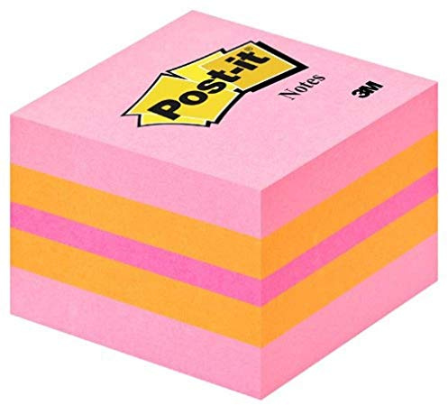 Post-it® Mini Cube - Pink - (Coral, Neon Orange, Neon Pink, Neon Orange) - 400 Sheets - 51x51mm
