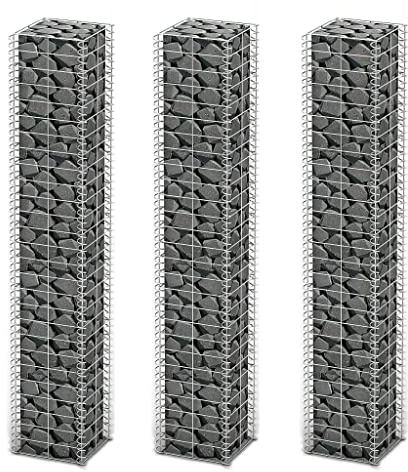 vidaXL 3 x Gabions stödvägg trädgårdar kantbur korg Gabion väggar 150 cm