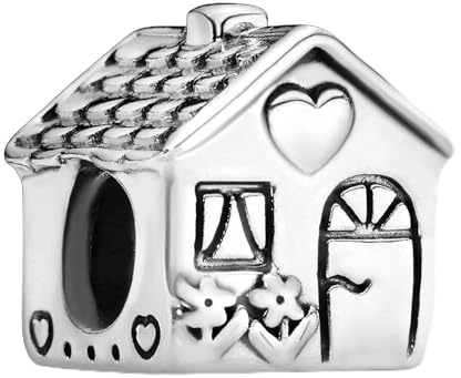 MariaFonte Charm Neu 2025 Anhänger Haus 'Home Sweet Home' Trautes Heim Glück Allein Geburstag Jubiläum Original Perlen Armband Silber 925 Günstig Herz Mama Familie Frau Kompatibel Weihnachten Hochzeit