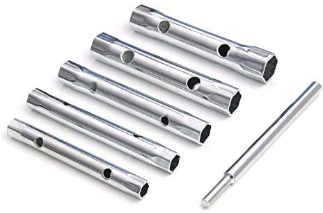 FAST WORLD SHOPPING ® Set Chiavi A Tubo Esagonali Da 8 A 17 Mm 6 Pezzi Chiavini Con Leva A T