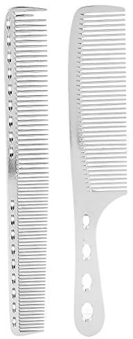 Lsaardth Peigne à Cheveux - 2 pièces/Ensemble Peigne à Cheveux Espace Aluminium Acier Inoxydable Anti-Statique Coupe de Cheveux clairsemée Peigne Outil de beauté