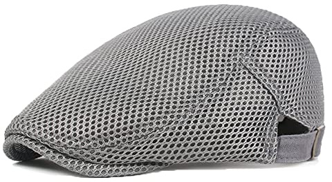 YAMEE Casquette Beret Homme été Respirant,Bérets Plate Femme Été Casquette Gavroche en Maille,Chapeau d'été en Maille Respirante pour Homme (Tour de tête 56-60cm)