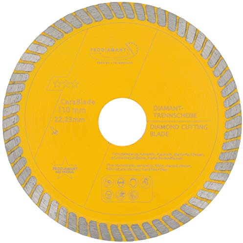 PRODIAMANT Disque à tronçonner diamanté 110mm x 22,23 Cerablade Ceramic pour carreaux en céramique et pierre naturelle, grès cérame, carreaux de sol durs, clinker émaillé