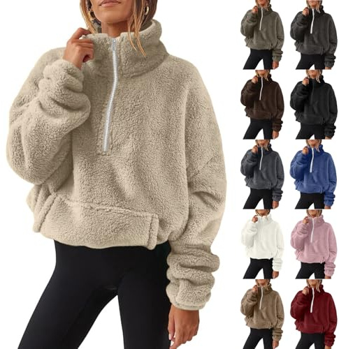 KONG JIMFAN Teddyjacke Damen Stillpullover 3 In 1 Jacke Daunenweste Softshelljacke Steppmantel Mädchen Kurz Trenchcoat Strickjacke Lang(Khaki,M)