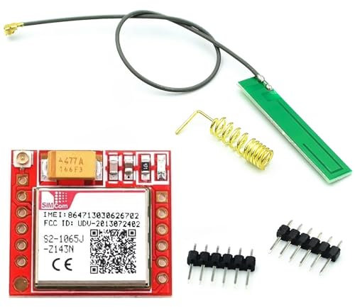 ARCELI GPRS-Adapterkarte GSM Module, Breakout Modul TTL serielle Schnittstelle 3.7~4.2V Quad-Band 850/900/1800/1900MHz SIM-Kartenslot Onboard mit Antenne