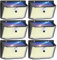 kolpop Lot de 6 Lampe Solaire Exterieur Detecteur de Mouvement, 208 LED Lumiere Solaire Exterieur, 3 Modes Eclairage Solaire Exterieur, IP65 Etanche Spot Solaire Exterieur