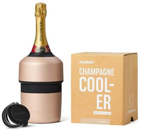 Huski Raffreddatore per champagne, design senza ghiaccio con tappo rimovibile per bottiglie, mantiene il vino freddo fino a 6 ore, si adatta alla maggior parte delle bottiglie di champagne, prosecco e