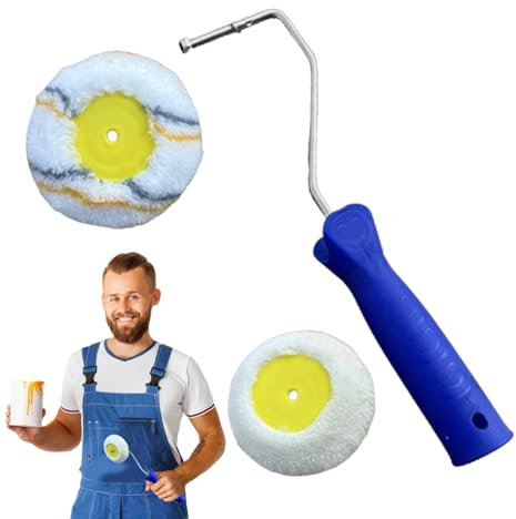 Holdes Herramienta de pintura de borde, rodillo de pintura de esquina | Herramienta de pintura con mango cómodo, rodillo de esquina para paneles de yeso - Rodillo de repuesto, rodillo de pintura para