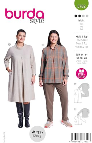 burda style Schnittmuster Damen A-Linien Kleid und Pullover Gr. 44-54