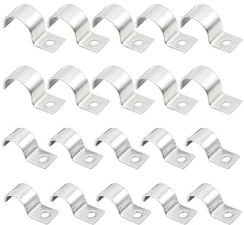 20 Stück 20mm 10mm Kabelschellen Metall, Befestigungsschelle Edelstahl Rohrschelle Einzelloch Rohrschellen Vielzweck Rohrbefestigung Metallkabelschellen für Rohre Kabel Leerrohr Befestigung
