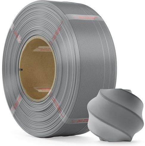 MarsWork PLA Filament 1.75mm, 1kg Refill-Filament Kompatibel mit Bambu Lab Wiederverwendbare Spulen, Bessere Leistung als PLA Plus, 3D Drucker Filament Maßgenauigkeit +/- 0.02mm, Asch Grau