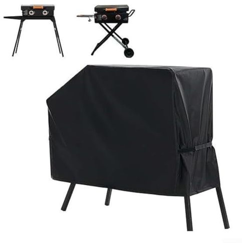 Copertura resistente per barbecue da esterno, impermeabile, resistente alle intemperie, ai raggi UV e allo sbiadimento, per griglie da 55 cm con cappuccio e supporto (210D)