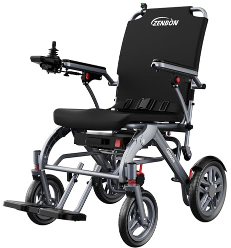 Elektrorollstuhl Faltbar Leicht 18KG: 30KM Rollstuhl Elektrisch Klappbarer - Elektrischer Rollstuhl für Senioren mit Heckassistent Taste bis 150KG (Silber)