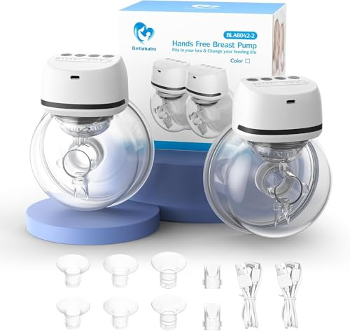 Bellababy Milchpumpe Elektrisch Tragbar, Milchpumpe Elektrische Geräuscharm und Schmerzlos,4 Modi und 6 Stufen Saugen,Tragbare Elektrische Milchpumpe, 24mm, Weiß