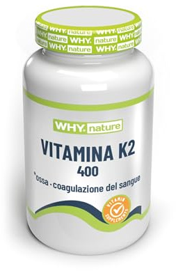 WHY NATURE Vitamina K2 MK-7 – Supporto Ossa e Cuore – Alta Biodisponibilità – Integratore Alimentare a Base di Menachinone-7 – Senza Glutine e Senza Lattosio – 60 Capsule divisibili