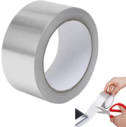 Cinta adhesiva de aluminio de alta calidad, 48 mm x 50 m, adhesiva, impermeable y resistente al calor, para sellar, reparar, aislar y ventilar, indispensable para tu caja de herramientas
