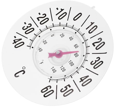 Veemoon Analog Window Thermometer with Suction Cup, Indoor Outdoor Temperature Gauge for Nursery Room, High Precision Household Temperature Measuring Tool