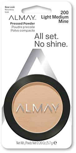 Almay Pressed Powder, Skin Tone Matching, Hypoallergenic-Fragrance Free, 200 Light Medium Mine, 0.20 Oz