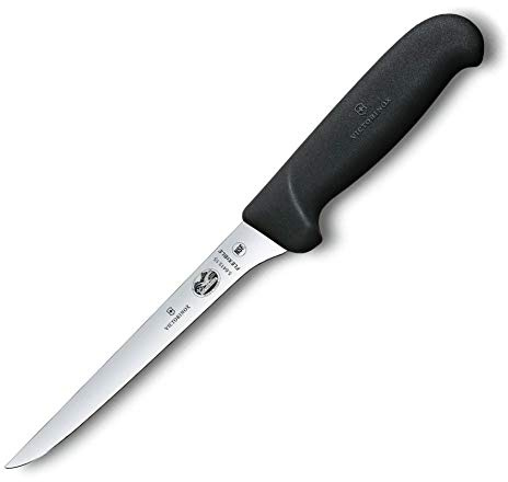 Victorinox Swiss Army Cutlery Fibrox Pro Boning Knife, Flexible Blade, 6-Inch, Black