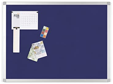 BoardsPlus Felt Notice Board - 1200 x 900 mm - Blue Felt Surface, Aluminium Frame, BPM05074040