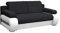 mb-moebel Sofa mit Schlaffunktion und Bettkasten Couch für Wohnzimmer Schlafsofa Schlafcouch Sofagarnitur Polstersofa Wohnlandschaft mit Bettfunktion 3 Sitzer - 206x96x82 cm - York (Schwarz + Weiß)
