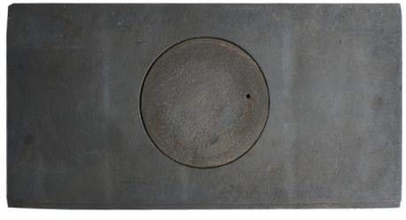 Placa de cocción individual de hierro fundido, 60 x 30 cm