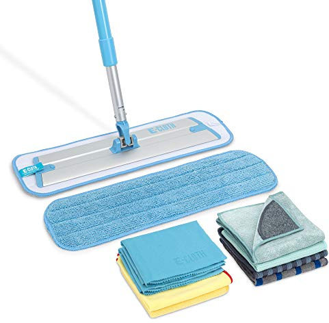 E-Cloth 10-pc Home Cleaning Combo Set, Microfiber Cleaning Supplies Includes Reusable Microfiber Cleaning Cloth and Mop for Floor Cleaning, Washable and Reusable, 100 Wash Promise