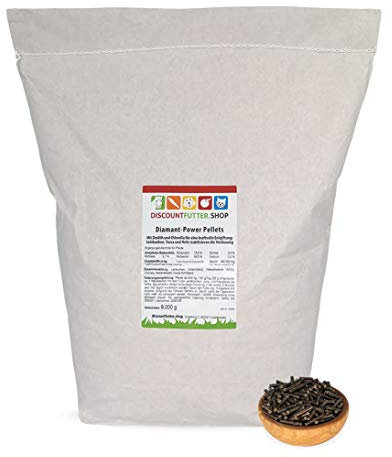 DISCOUNTFUTTER.SHOP Diamant Power Pellets für Pferde 8kg I Reichhaltig an Omega 3, Aminosäuren, Chlorella, MOS, Zeolith, mit Mariendistelöl, Pferdefutter bei Gewichtsabnahme Magen