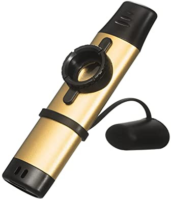 Huamusic Kazoo avec 5 membranes diaphragmes à Bocca, instruments de musique pour enfants Kazoo en métal, Kazoo à tonalité réglable pour les amateurs de musique pour enfants et adultes (or)
