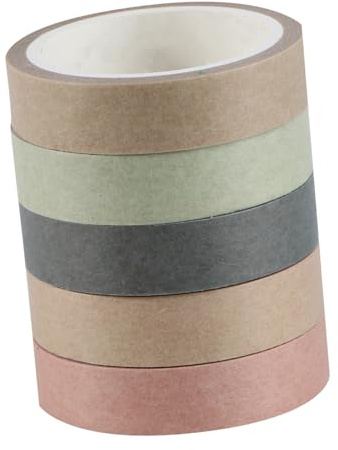 AOKWAWALIY 5 st Washi panner-klistermärken Washi tape-estetik dekorativ maskeringstejp planerare Washi Tape fotoalbum klistermärken bildekor minnen Washi målningstejp naturliga resor Washington
