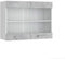 Vicco Hängeschrank R-Line, Wandhängeschrank, Beton/Weiß, 80 cm mit Glastüren