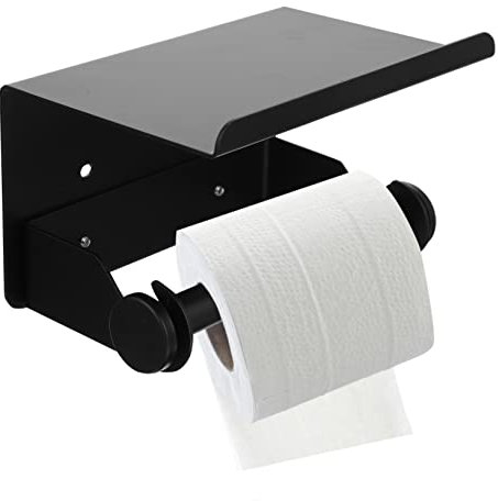 Anneome Porte-Rouleau De Papier Toilette Acier Inoxydable avec Étagère pour Salle De Bain Support Pratique Et Design Élégant pour Rangement des Accessoires