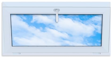 LORAC | Finestra in PVC bianca, 1200x600 mm, finestra standard con vetro doppio, a risparmio energetico, finestra per cantina con certificazione CE, ideale per ambienti domestici e cantine