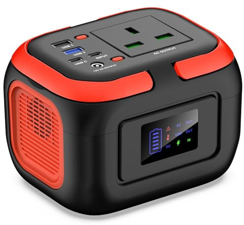 SinKeu Portable Power Station 97Wh with 230V 120W AC Socket, 12V DC, USB Ports for Phones, 26400mAh Mini Generator for Outdoor Camping Picnic, Home Emergency Backup Battery(Solar Panel Not included)