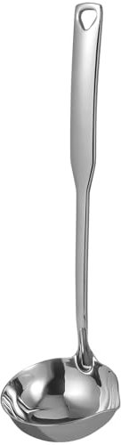 MAGICLULU Stainless Steel Deep Soup Ladle with Pouring Spout Handle Serving Spoon for Hot Pot for Gravy and Sauces Versatile Kitchen Utensil for Home and Restaurants