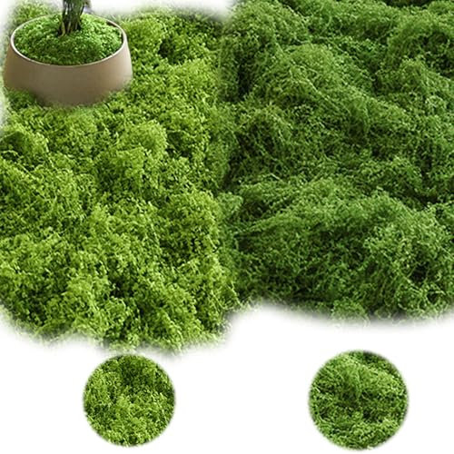 200g Kunstmoos zum Basteln,Kunstmoos zum Dekorieren,Künstliches Moos Deko Künstlich zum Aquarium Echt Aesthetic Deko,Grün Pflanzen Ostergras Fake Kunst Moos Bastelmoos Gras Modellbau Mooswand