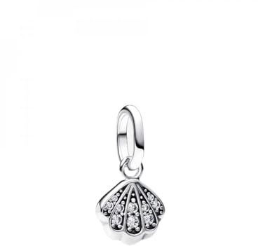 PANDORA ME Funkelnde Muschel Mini-Charm-Anhänger aus Sterling Silber mit Zirkonia, Kompatibel Me und Moments Anhänger, 793855C01