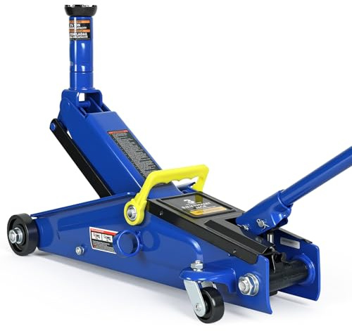 Jack Boss 3 Ton Hydraulic Floor Jack, 6000 LBS Capacity Car Jack, Lifting Range 5.8-21 Portable Service Lift Jack for Cars, SUVs, Trucks, Blue