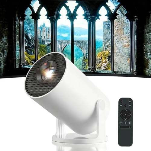 YTDZR Mini proiettore Intelligente da 210°, proiettore di Film Intelligente 4K, Altoparlante Integrato, WiFi e Bluetooth, Oltre 20 Scene di finestre, for Camera da Letto o Soggiorno